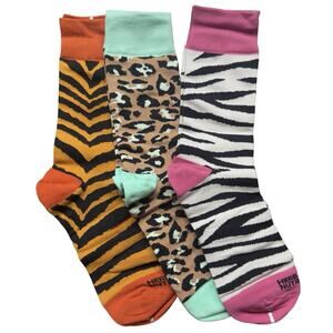 Herbalife Nutrition Wild Side Animal Print Crew Socks 3 Pair Gift Box NWT